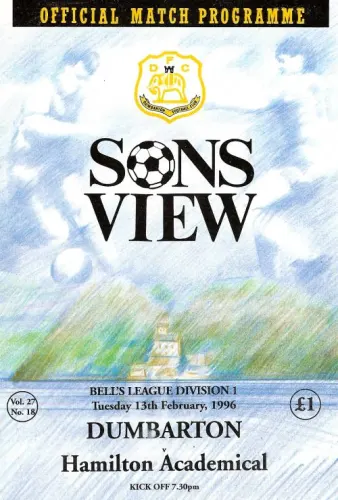 Programme: Hamilton Academical, 13 Feb 1996