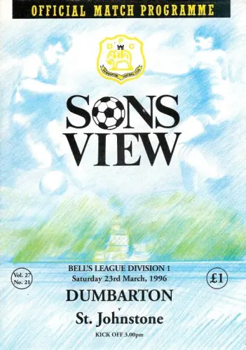 Programme: St Johnstone, 23 Mar 1996