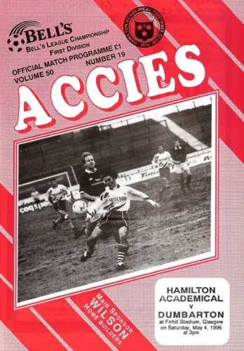 Programme: Hamilton Academical, 4 May 1996